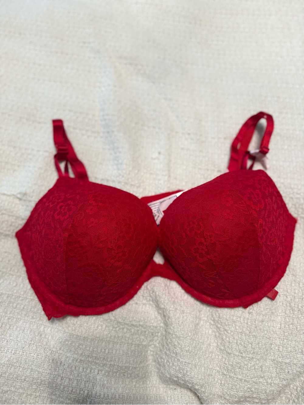 Red Lace T-Shirt Bra - victoria secret